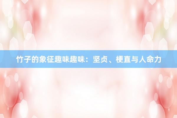 竹子的象征趣味趣味：坚贞、梗直与人命力